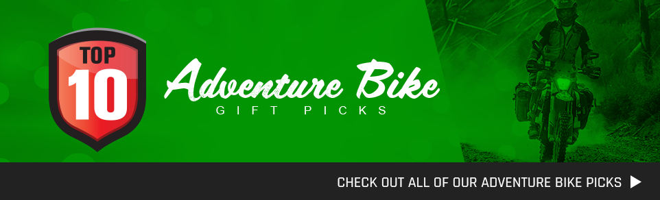 Top 10 Adventure Bike Gift Picks, someone riding an adventure bike down a dirt road, link, Check out all of our adventure bike picks